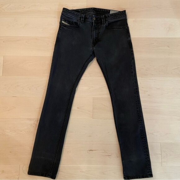 Diesel men Thavar slim skinny jeans black strong lightly stretch denim size 32 - Picture 2 of 10